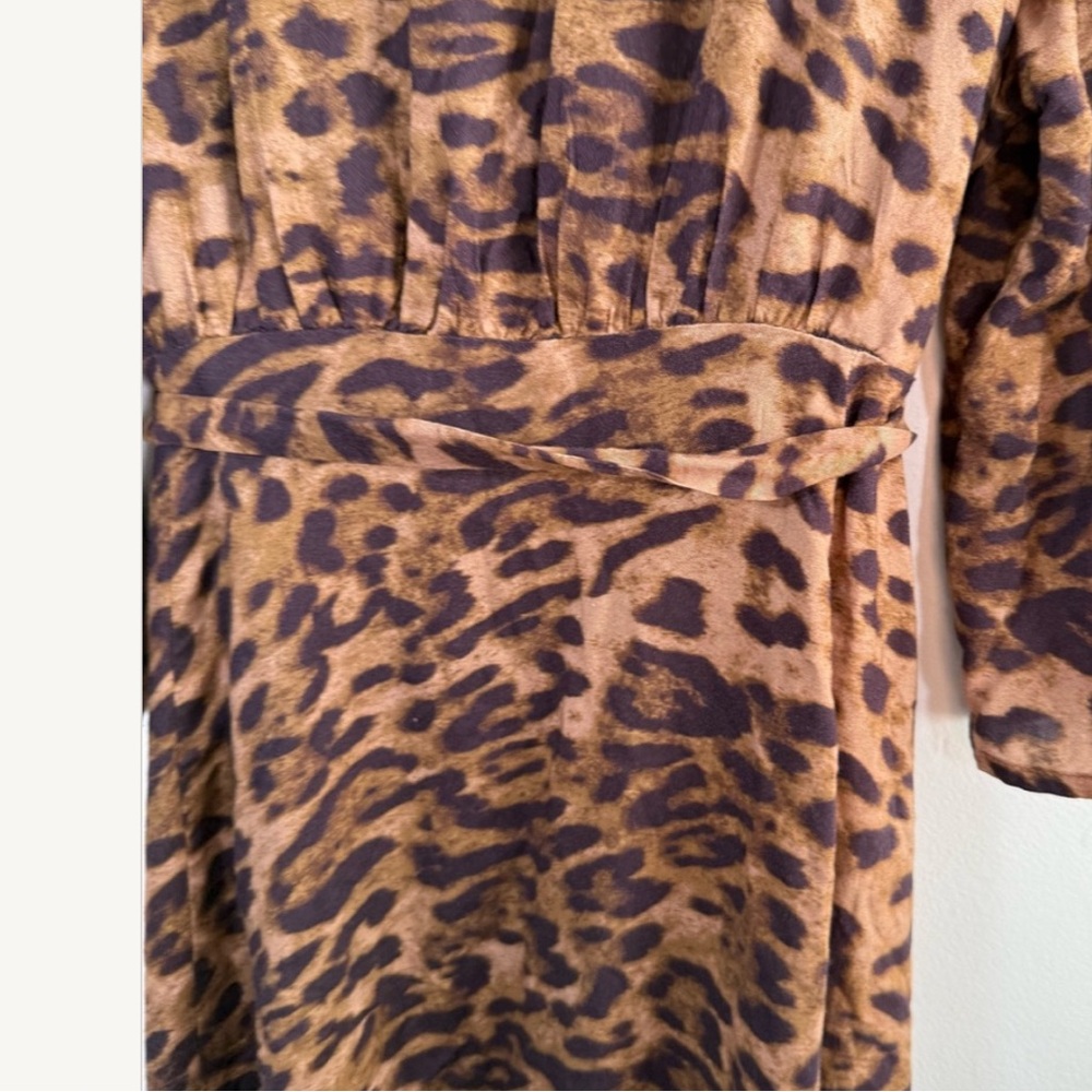 Free People x NFC Leopard Stripe Belt Waist Tie Duster Kimono Maxi One Size - Picture 11 of 12